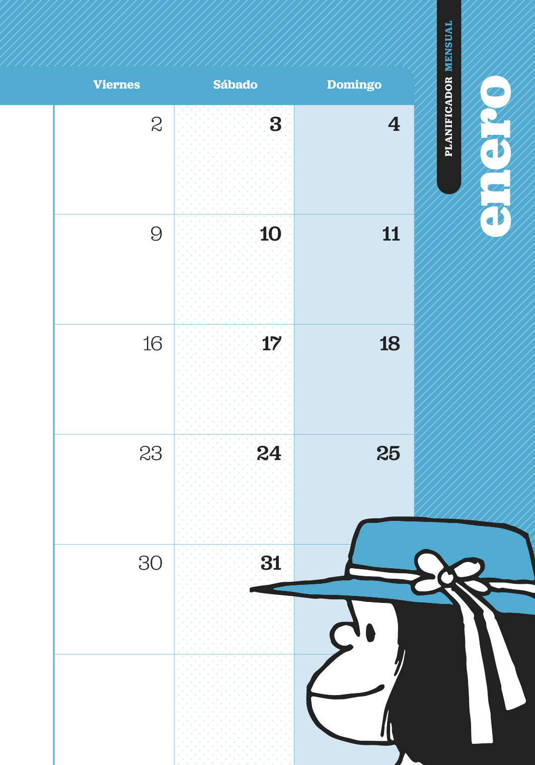 Agenda Mafalda 2026 Anillada Columna Roja