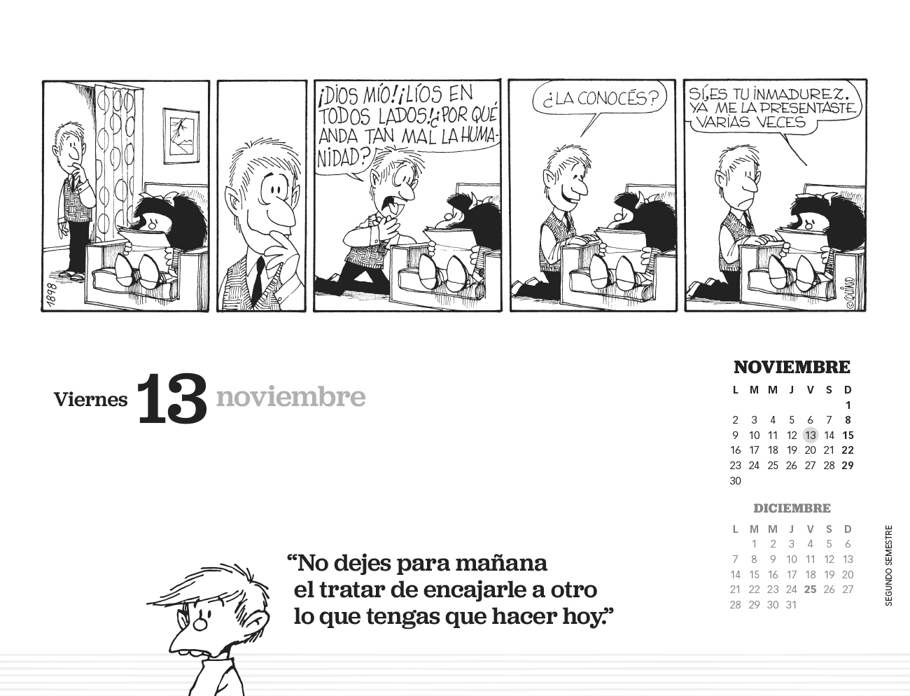 Mafalda 2026 Calendario de Coleccion
