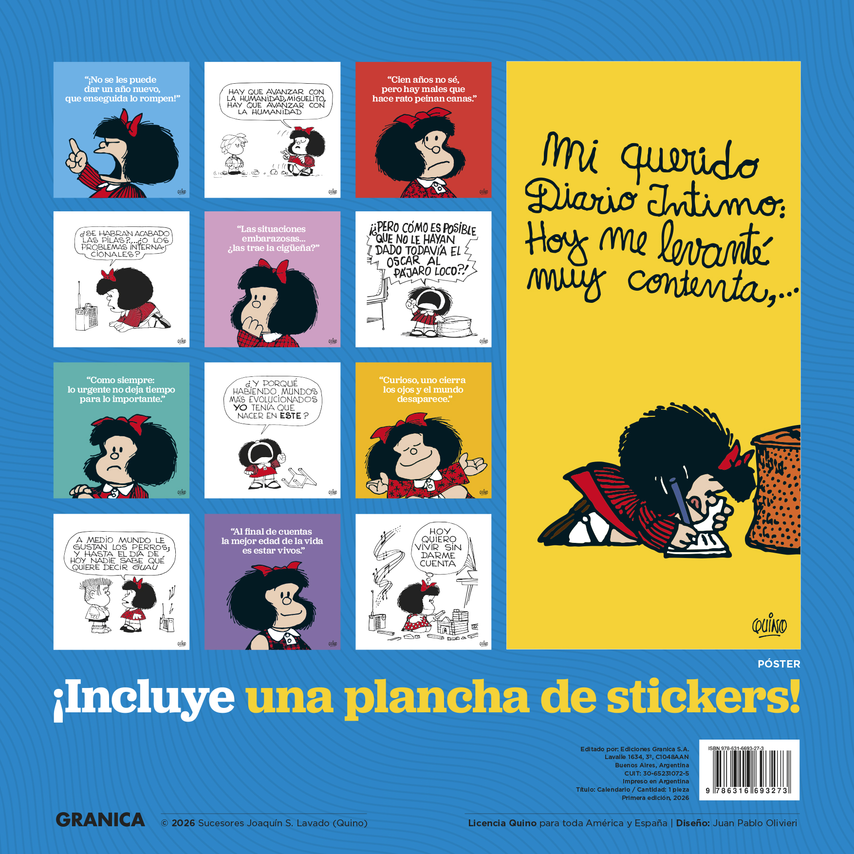 Mafalda 2026 Calendario de Pared