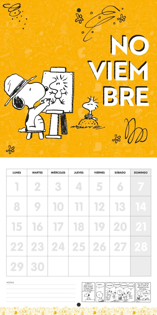 Calendario de pared 2027 Snoopy