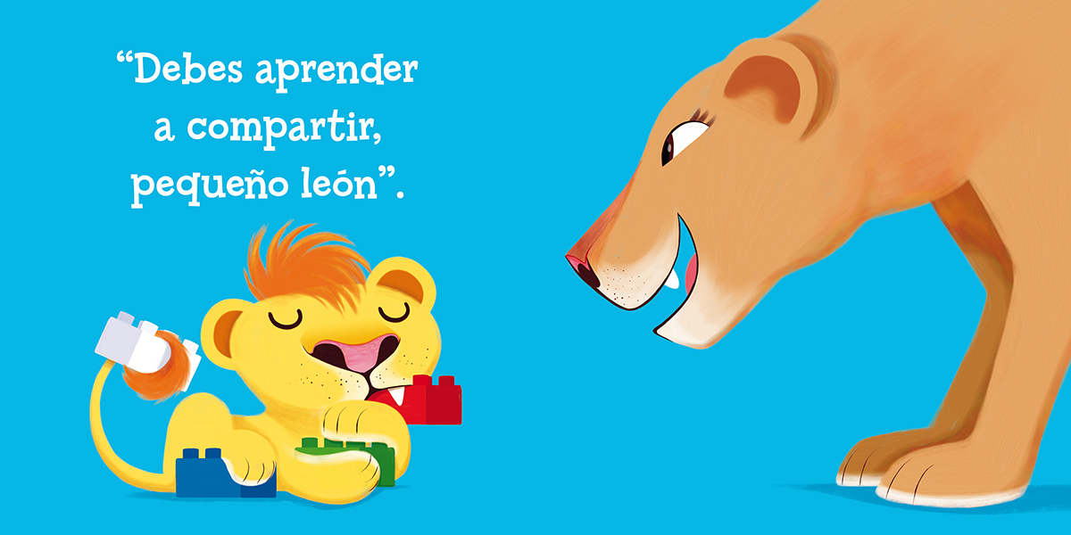Pequeño leon comparte