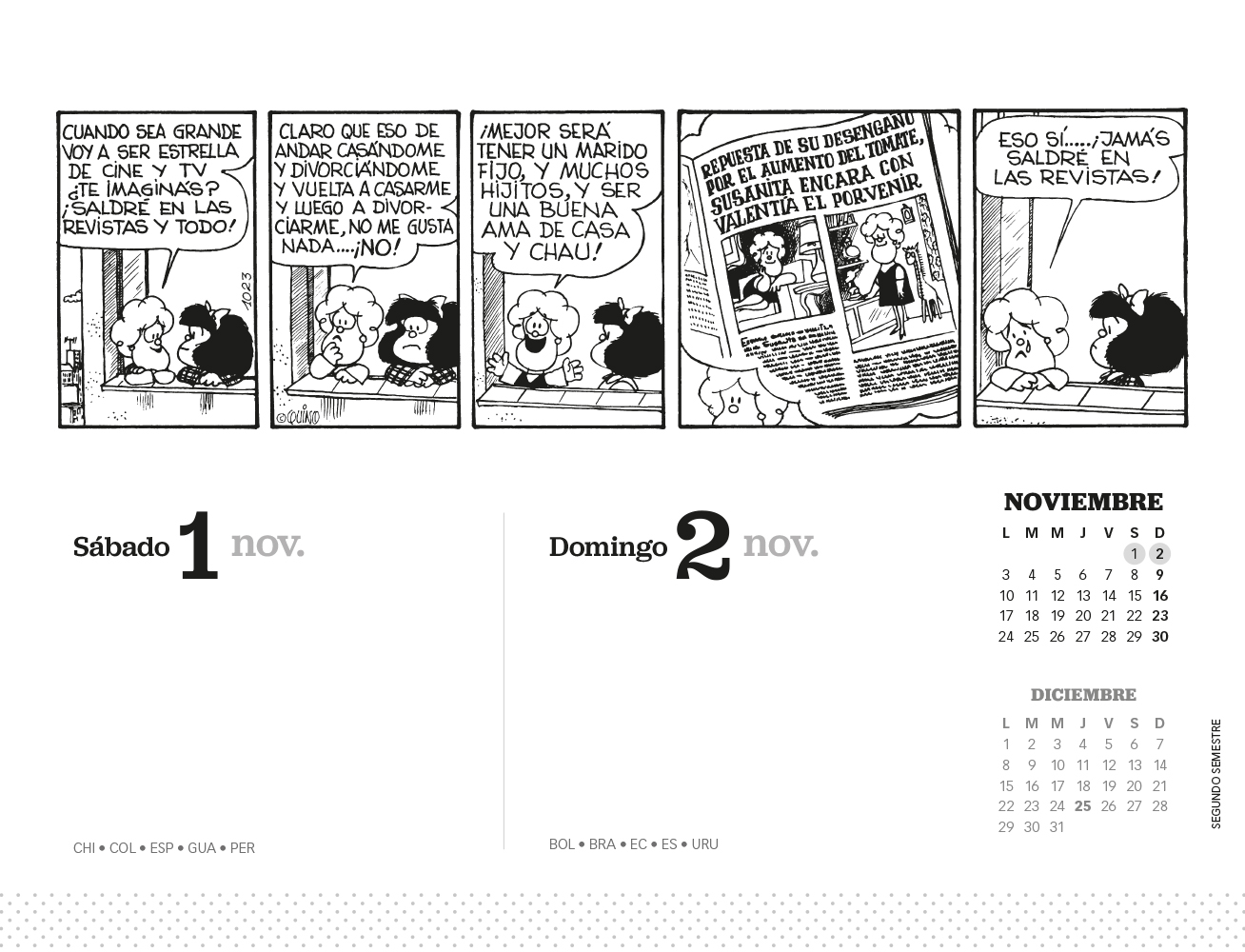 Mafalda 2025 Calendario de Coleccion