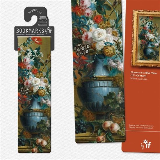 Bookmarks Magnetic Flowers in a blue vase