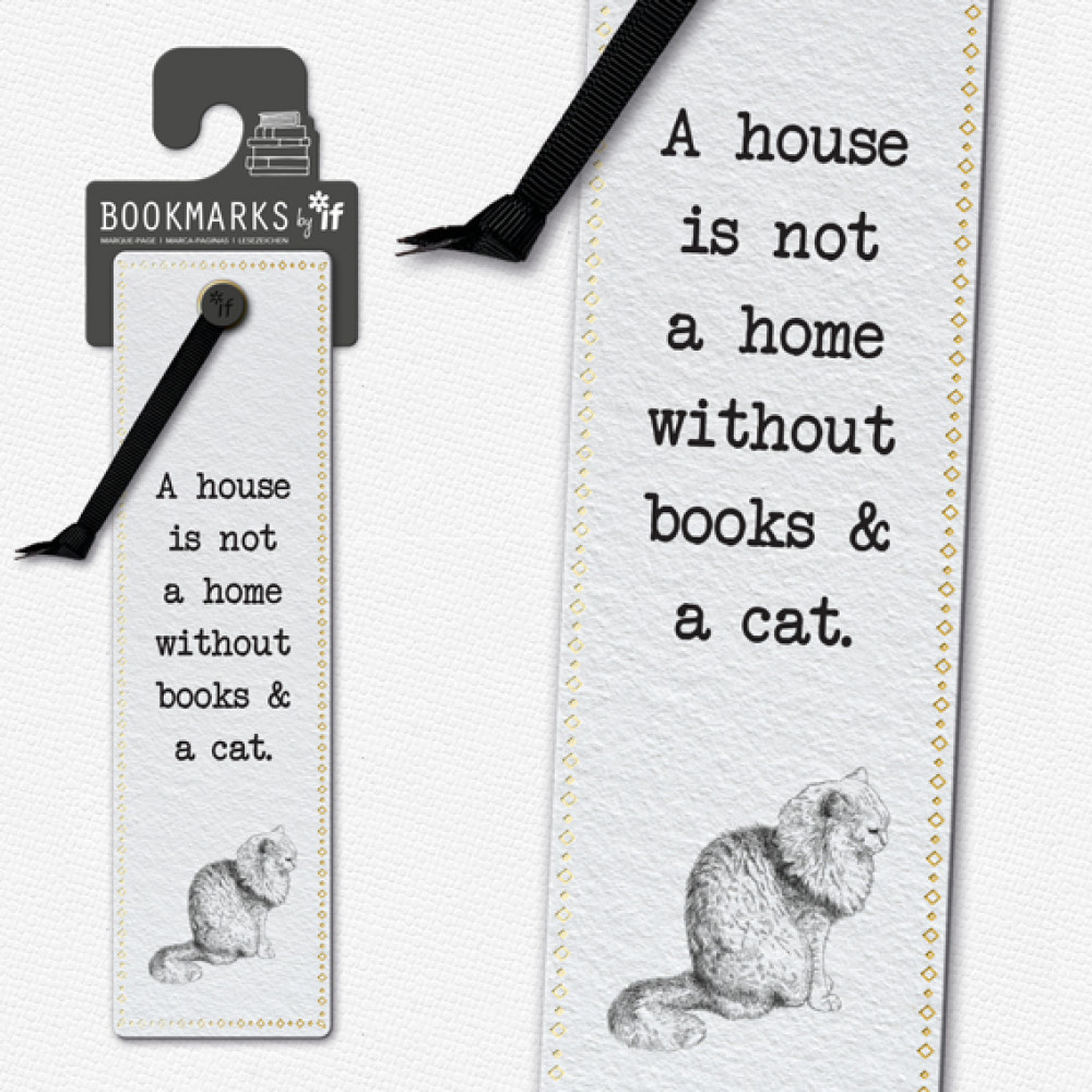 Bookmarks Books &amp; a cat