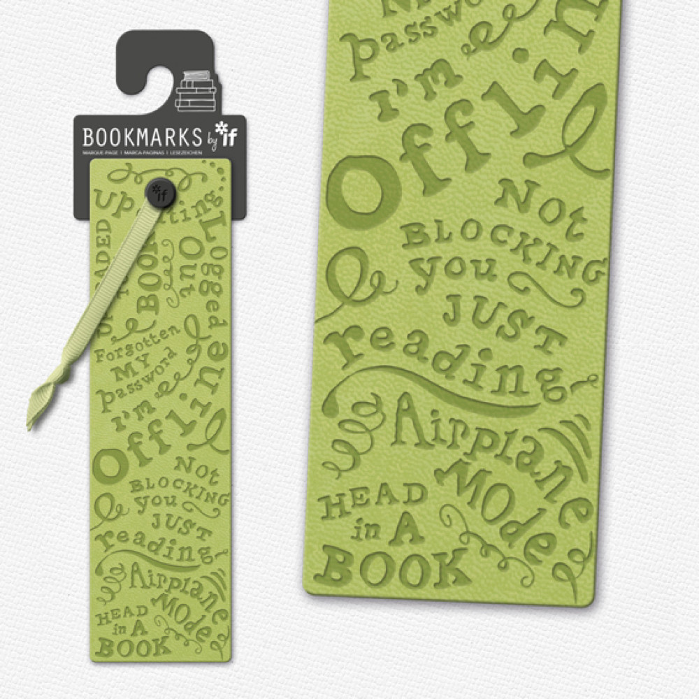 Bookmarks Offline Simil Cuero Verde Claro