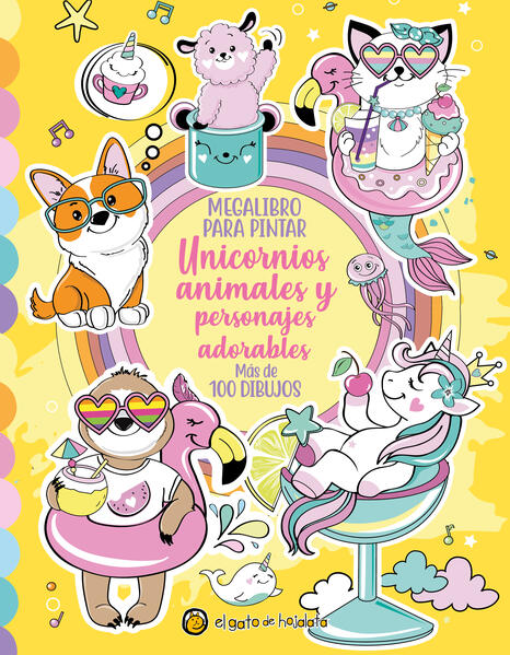 Mega libro para pintar unicornios, animales y..