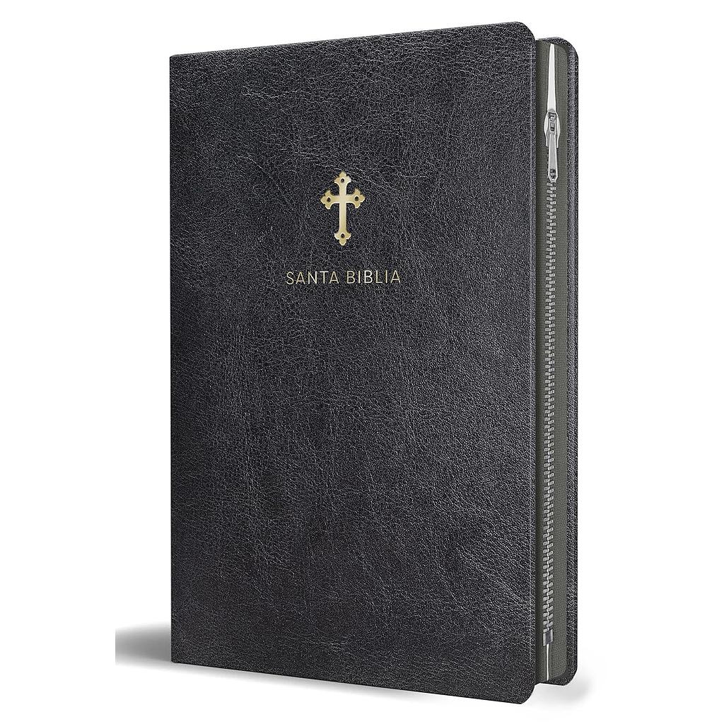 Biblia Reina Valera 1960 Tamaño grande letra grande piel negra con cremallera