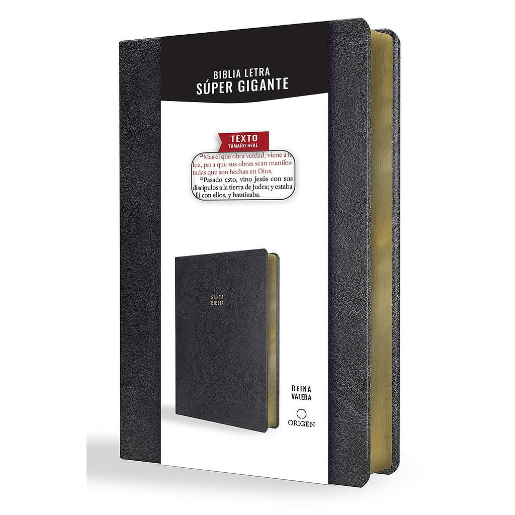 Biblia Reina Valera letra super gigante, simil piel negro