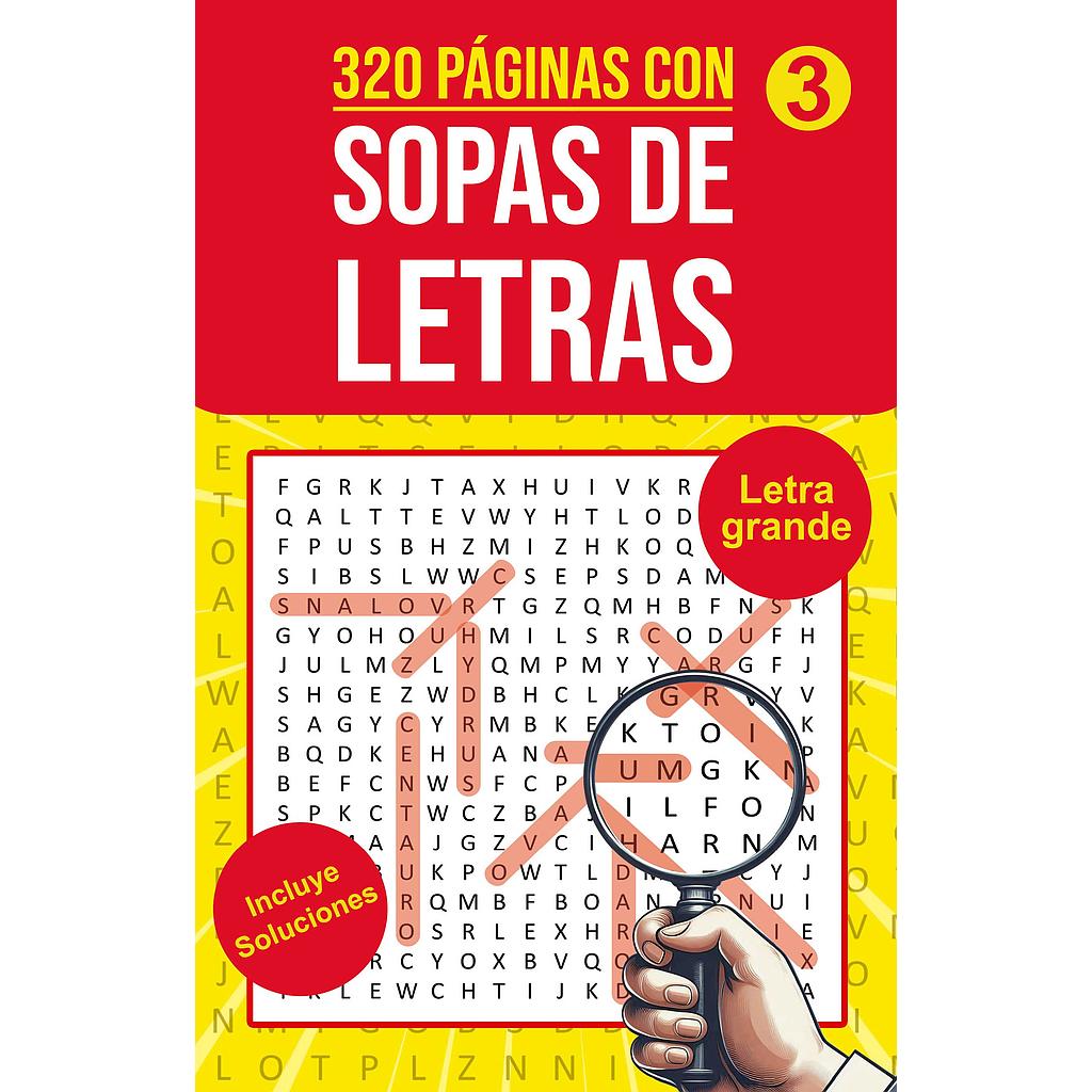 Sopas de letras 3 portada roja con lupa
