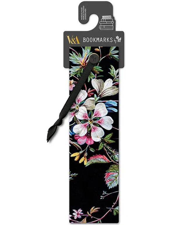 Bookmarks Black Floral Simil Cuerito