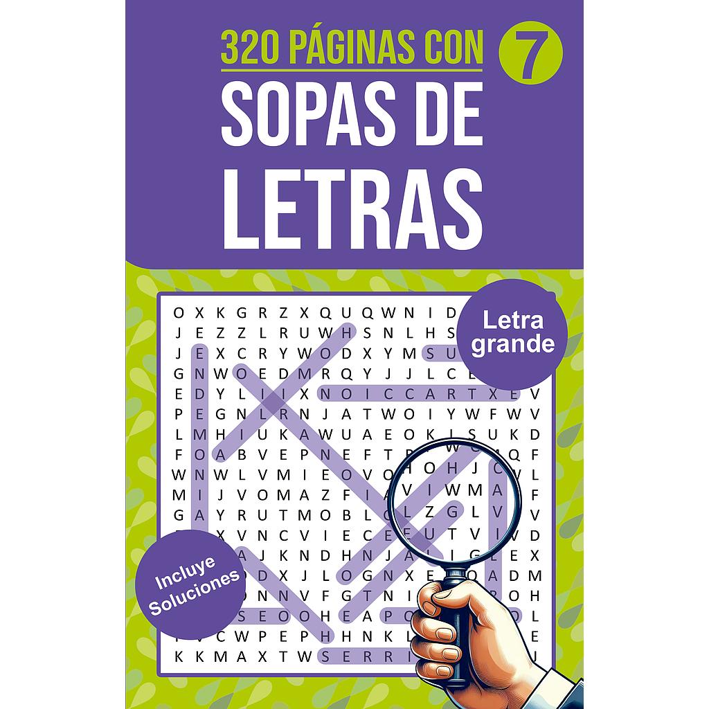 Sopas de letras 7 portada azul con lupa