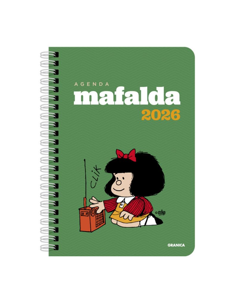 Agenda Mafalda 2025 Anillada Modulos Verde