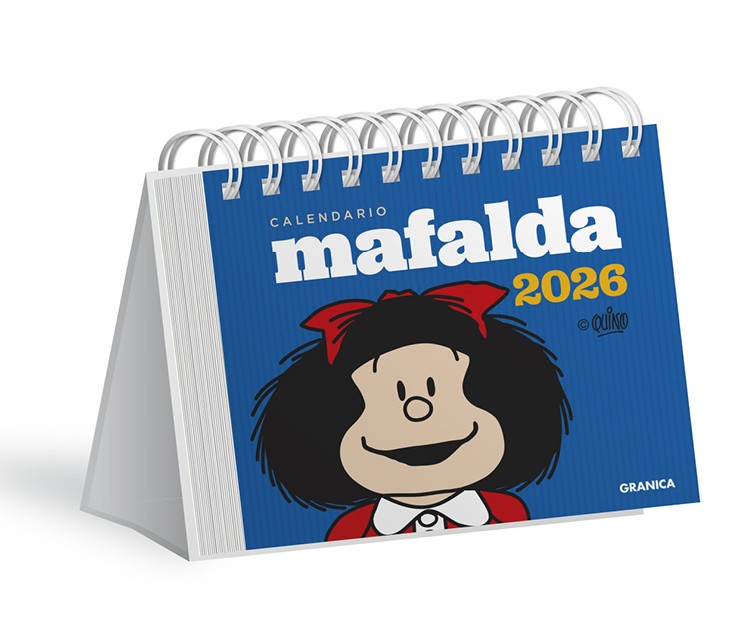 Mafalda 2026 Calendario de Escritorio Azul