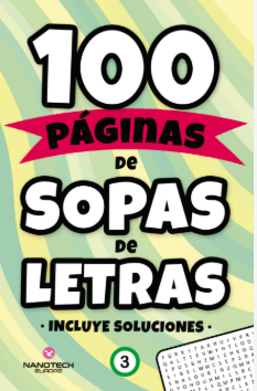 100 Paginas de sopas de letras - portada con rayas