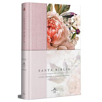 Biblia Reina Valera 1960 flores rosada L/G