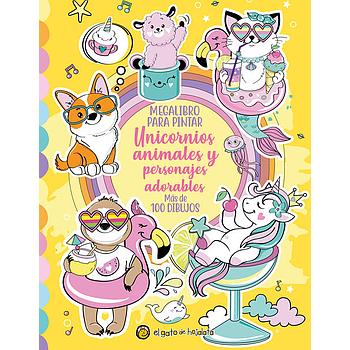 Mega libro para pintar unicornios, animales y..