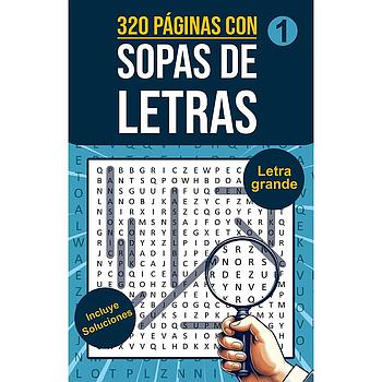 Sopas de letras 1 portada azul con lupa