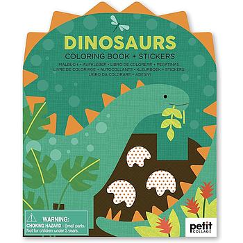Coloring Book with Stickers Dinosaurs